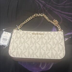Michael Kors Beige and Gold Shoulder Bag